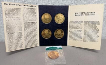 1982 World's Fair Commemorative Coin Set with U.S. Mint Medallion