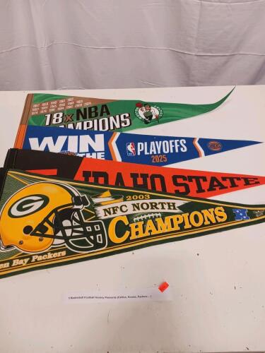 Sports Pennant Collection: Celtics 2024 Champs, Knicks 2025 Playoffs, Packers 2003 NFC North