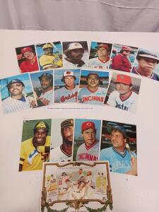 16-Card Baseball Cabinet Set Featuring Hall of Fame Players with Printed Signatures