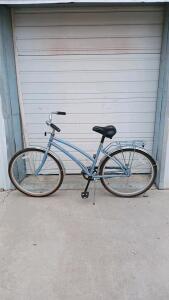 Huffy Belmont Cruiser Bicycle, 26" Wheels, Light Blue, Single Speed, Rear Rack, Coaster Brake