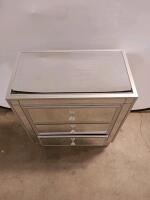 Mirrored 3-Drawer Chest with Crystal Knobs, 31.9" L x 15.9" W x 28.7" H - 2