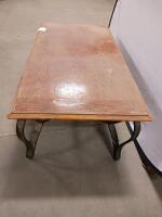Rectangular Wood & Metal Coffee Table, Transitional Style, 48x24", Brown/Black, Sturdy Frame - 4