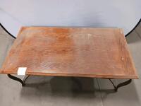 Rectangular Wood & Metal Coffee Table, Transitional Style, 48x24", Brown/Black, Sturdy Frame - 7