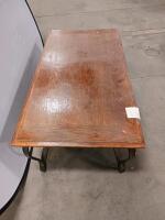 Rectangular Wood & Metal Coffee Table, Transitional Style, 48x24", Brown/Black, Sturdy Frame - 10