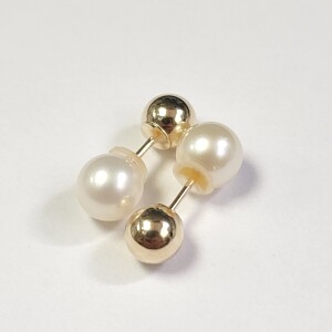 $150 10K Fresh Water Pearl 2In1 Earrings