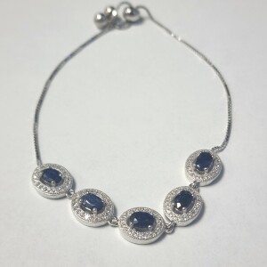 $600 Silver Sapphire 7-7.5" Bracelet