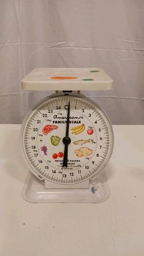 American Family Scale, 25 lb Capacity, Mechanical Kitchen Scale with Colorful Dial