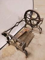 Antique White Treadle Sewing Machine Cast Iron Base, Ornate Design, Early 1900s Frame - 4