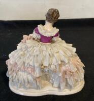 Dresden Art Porcelain Lace Figurine, Seated Ballerina, 5.5" Tall, Hand-Painted ( SP3 ) - 2