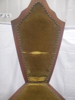 Antique Victorian Style Tri-Leg Hall Chair, 41"x17", Ornate Design, Velvet Upholstery - 4