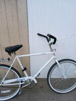 White Steel Street Cruiser Bicycle, 26&rdquo; Wheels, Single Speed, Coaster Brake, Basket & Rear Rack - 3