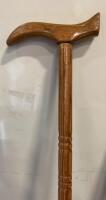 Set of 3 Wooden Walking Canes & 1 Adjustable Metal Cane, Ergonomic Handles, Wrist Strap ( Sp 4 ) - 2