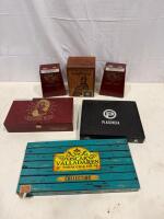 Collectible Wooden Cigar Boxes - Deadwood, Tabernacle, Oscar Valladares, Plasencia Lot