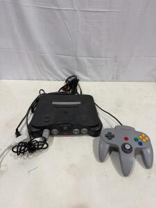 Nintendo 64 N64 Console with One Original Gray Controller, Power & AV Cables, Black