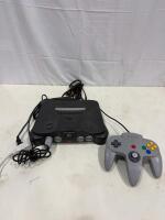 Nintendo 64 N64 Console with One Original Gray Controller, Power & AV Cables, Black