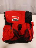 Marlboro Red Promotional Backpack, Heavy-Duty Nylon, Mesh & Zipper Pockets, Adjustable Straps - 2