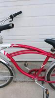 Schwinn Point Beach 26" Men's Beach Cruiser Bicycle, 7-Speed, Aluminum Frame, Red/White, Rear Rack - 4