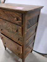 Arts & Crafts Mission Oak 4-Drawer Chest of Drawers, Quarter Sawn, c.1910-1930, Wooden Knobs - 4