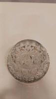 Cut Glass Crystal Bowl with Silver Rim, Starburst Pattern, 5.9" Diameter - 3