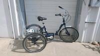 Schwinn Mackinaw 24" Adult Tricycle, Single-Speed, Dark Blue, Rear Basket