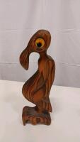 Mid-Century Modern Wooden Bird Sculptures &ndash; Set of 2, Whimsical Design, Hand-Carved - 3