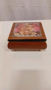 HG Studios MBB185 "Puppy Frolic" Jewelry Music Box by Brenda Burke, Limited Edition #91/5000