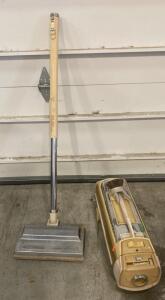 Vintage Electrolux Super J Canister Vacuum Cleaner with Power Nozzle, Automatic Control, Gold/Chrome( Powers On ) ( R2 )