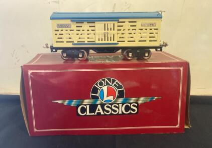Lionel Classics 1513 Cattle Car 6-13600, O Gauge, Stamped Metal, Original Box, Nickel Accents ( R2 )