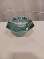 Mid-Century Decorative Glassware Lot: Wine Goblets, Blue Glass, Crystal Figurines, Lighter, Ashtrays - 11