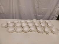 Vista Alegre Cesta Consomm&eacute; Cups, Set of 22, White Porcelain, Double-Handled, 389 ml Capacity