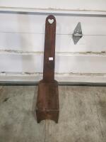 Handmade Wooden Prayer Bench Chair, Rustic Primitive, Heart Cutout, 33" Tall, Solid Wood - 2