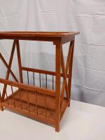 Pool Theme Glass Top Display Table &ndash; Wood Frame, Billiard Balls & Cues, 28"x16"x24" - 3