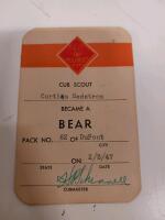 1940s Boy Scouts & Cub Scouts Memorabilia Lot: Handbooks, Cards, Patches, Neckerchief Slide - 2