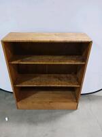 Wooden 3-Shelf Bookcase, Light to Medium Brown Finish, 24.5" W x 9.5" D x 36" H