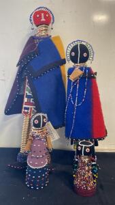 Handcrafted Maasai Beaded Doll Set of 4, Kenya/Tanzania, Traditional African Beadwork ( Sp 1 )