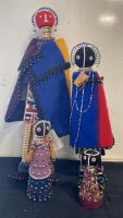 Handcrafted Maasai Beaded Doll Set of 4, Kenya/Tanzania, Traditional African Beadwork ( Sp 1 )
