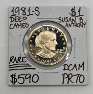 1981-S PR70DCAM Rare Deep Cameo SBA Dollar