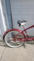 Electra Glide Cruiser Bicycle, Red/White, Single Speed, 26" Wheels, Coaster Brake, Bullet Light - 4