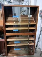Large Freestanding Cigar Humidor Cabinet with Glass Doors and 5 Shelves