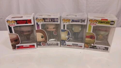 Funko Pop! Bundle - Rescue #480, Captain Carter #968, Vecna #1312, Raphael #1135 - Marvel, TMNT, Stranger Things