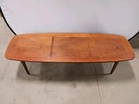 Mid-Century Modern Coffee Table, Wood, Rectangular, Inlaid Accent, Approx. 54"x20"x16" - 2