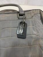 Coach Bleecker Legacy Carryall Satchel Gray Croc Embossed Leather Bag C1382-25324 - 2