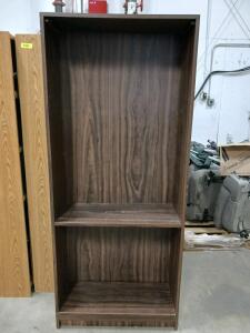 Tall Dark Wood Bookcase 72"x30"x12", 2 Fixed Shelves, Laminated Particle Board