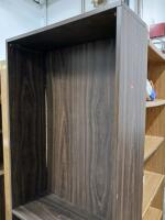 Tall Dark Wood Bookcase 72"x30"x12", 2 Fixed Shelves, Laminated Particle Board - 3