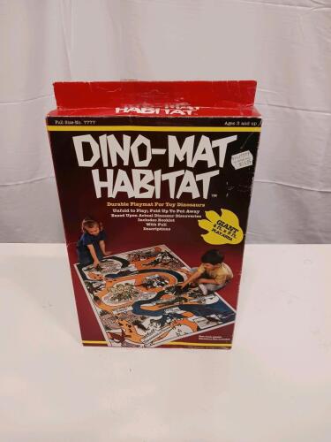 Giant 4'x5' Dino-Mat Habitat Playmat, Dinosaur Theme, Kaneco 7777, 1988, w/ Booklet
