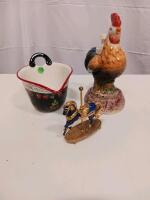 Porcelain Miniature Carousel Horse Figurine with Gold Accents, Approx. 5.88" x 4" x 5.88"