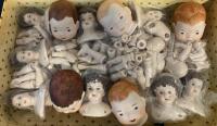Porcelain Doll Parts Collection | 6 Head Styles, ~40 Pieces, Decorative Suitcase ( SP11 ) - 2