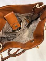 Michael Kors Hamilton Large Tote Beige MK Canvas, Brown Leather Trim, Gold Hardware - 5