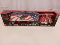 NewRay 1:32 Kenworth W900 Long Hauler Die-Cast Model with American Flag Graphics