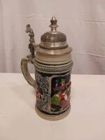 Thewalt German Beer Stein, Limited Edition 2112/10000, Pewter Lid, Hand-Painted Bavarian Scene - 2